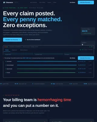 Healthcare Billing Platform Landing Page Template
