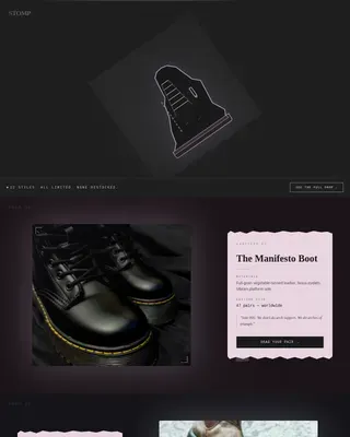 Punk Footwear Brand Landing Page Template