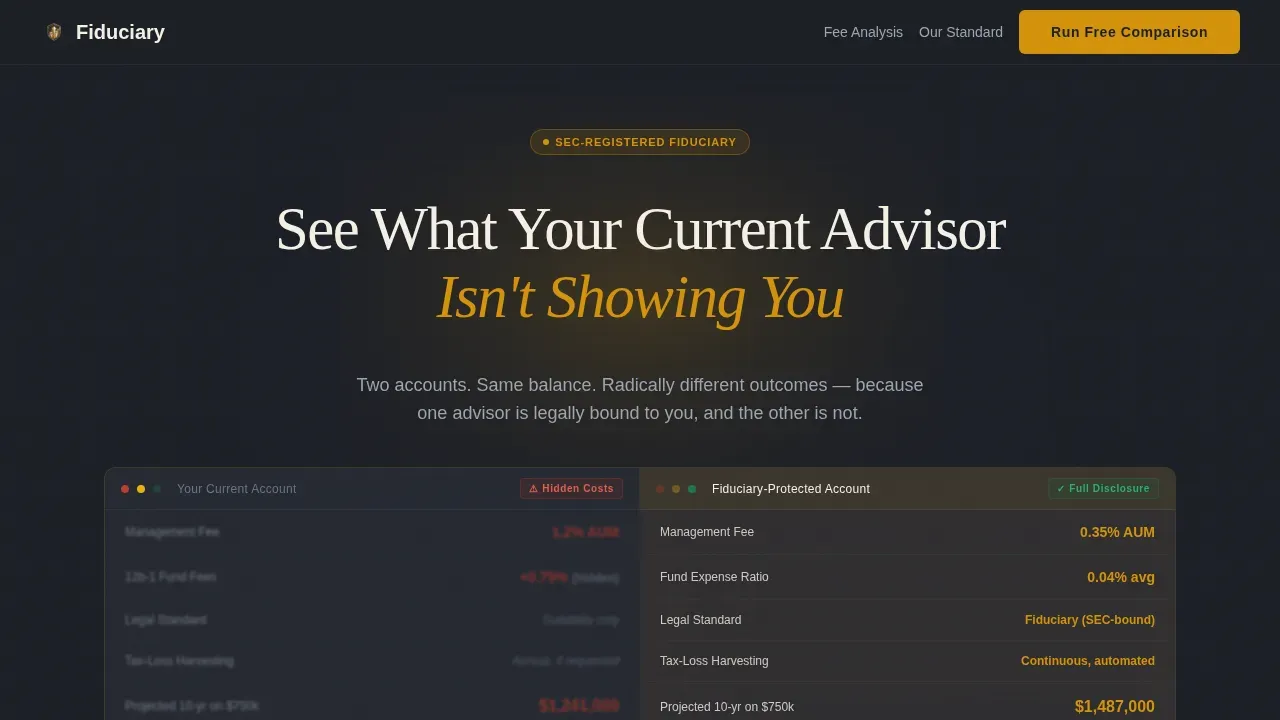 Fortified Retirement Portfolio Landing Page Template