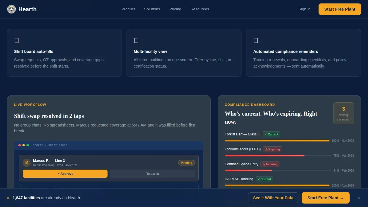 Smart Manufacturing HR | Free Website Template | Rocket