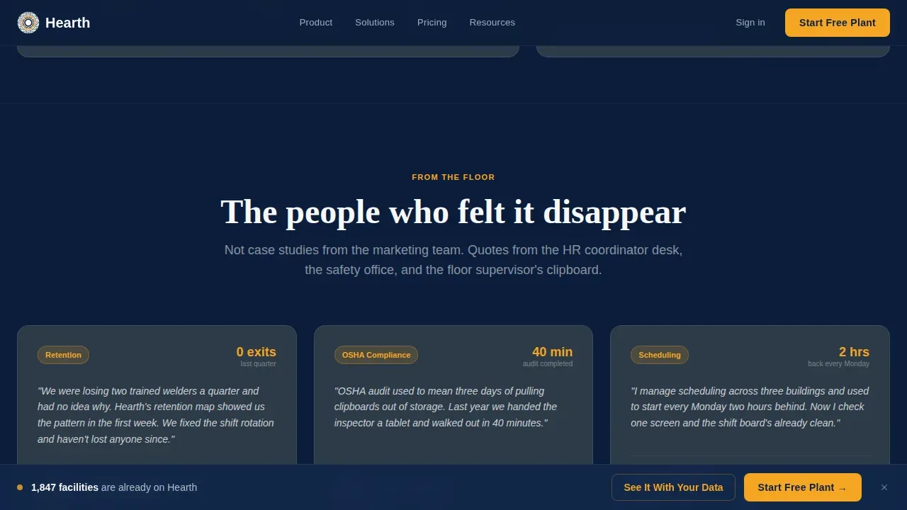 Smart Manufacturing HR | Free Website Template | Rocket