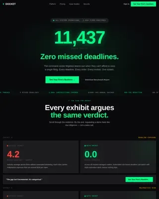 Bold Brutalist Legal Order Management Landing Page