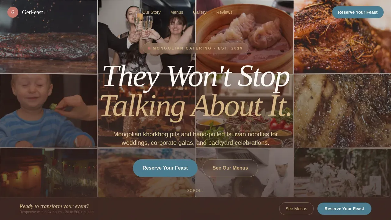 Mongolian Catering Landing Page Template