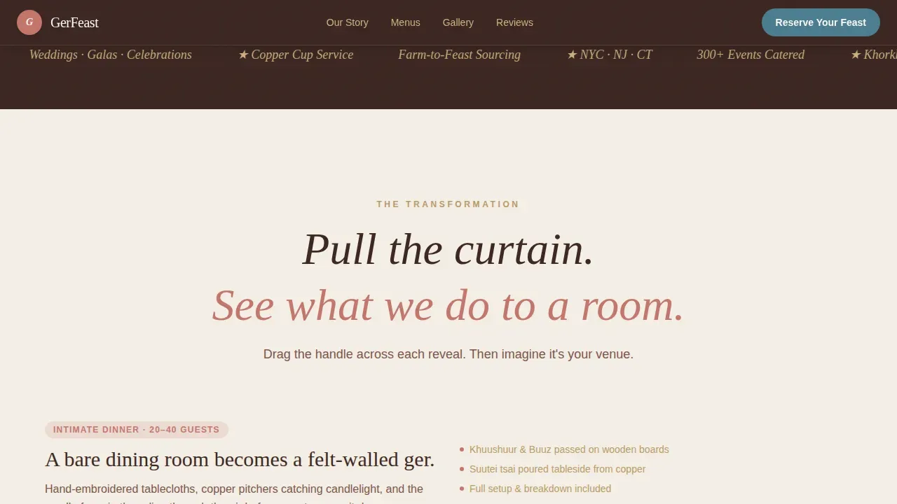 Mongolian Catering Landing Page Template