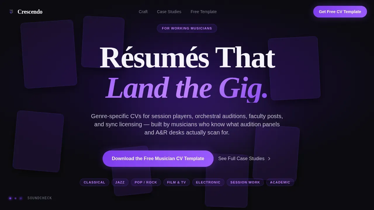 Advanced Musician Profile Professional Website Template