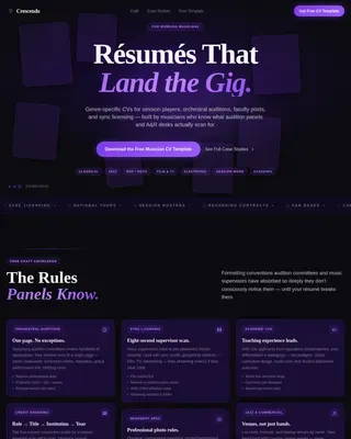 Advanced Musician Profile Professional Website Template