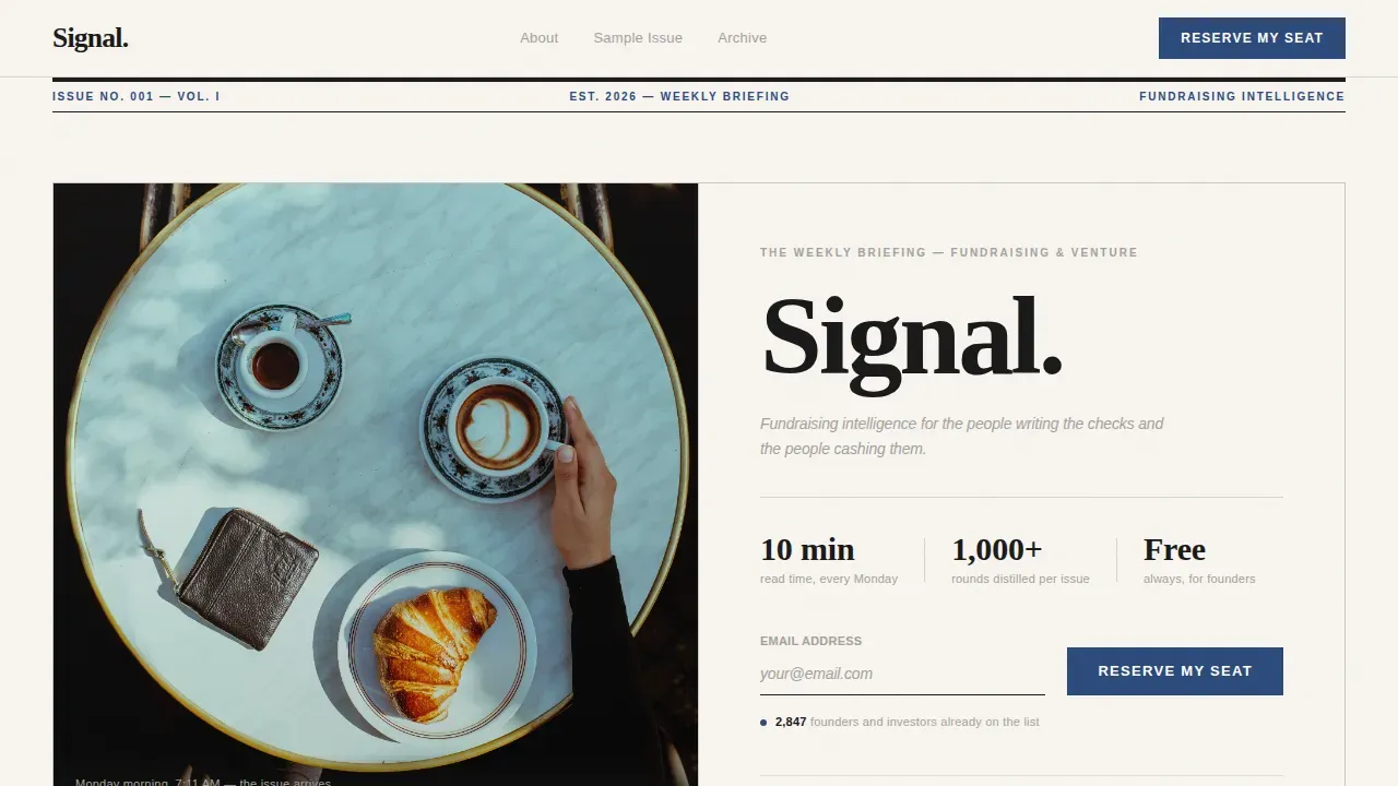 Startup Fundraising Trends Landing Page Template