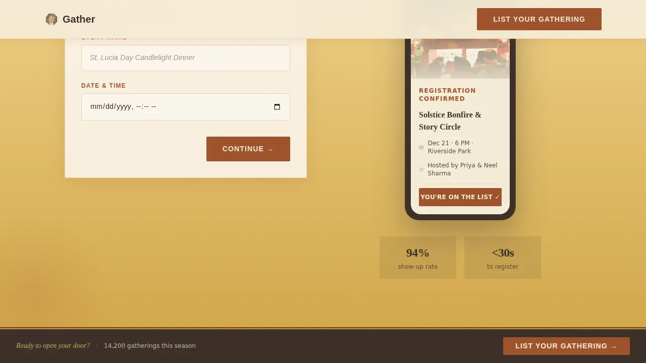 Heritage Holiday Celebration Landing Page Template