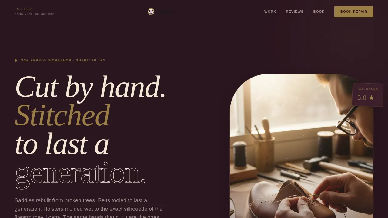 Premium Leather Restoration Landing Page Template