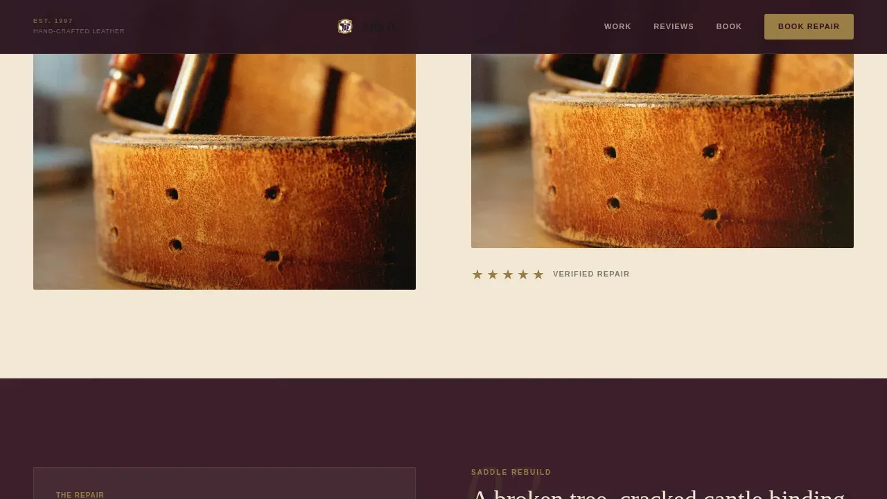 Premium Leather Restoration Landing Page Template