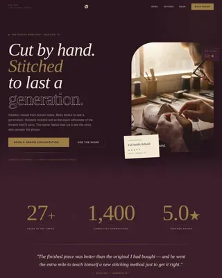 Premium Leather Restoration Landing Page Template