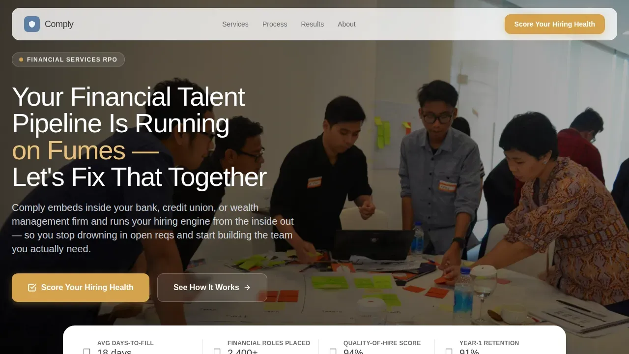 Trusted Finance Talent | Free Website Template | Rocket