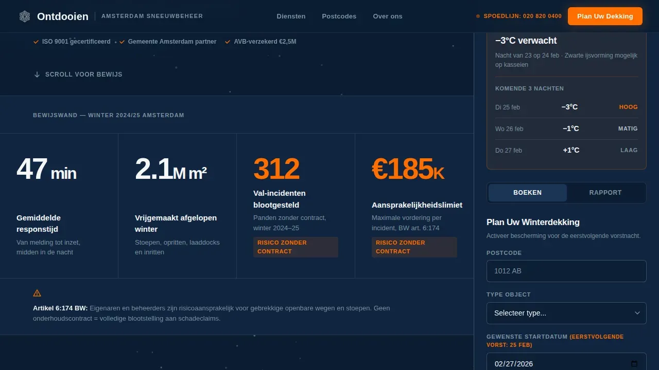 Seasonal Ice Management | Free Website Template | Rocket