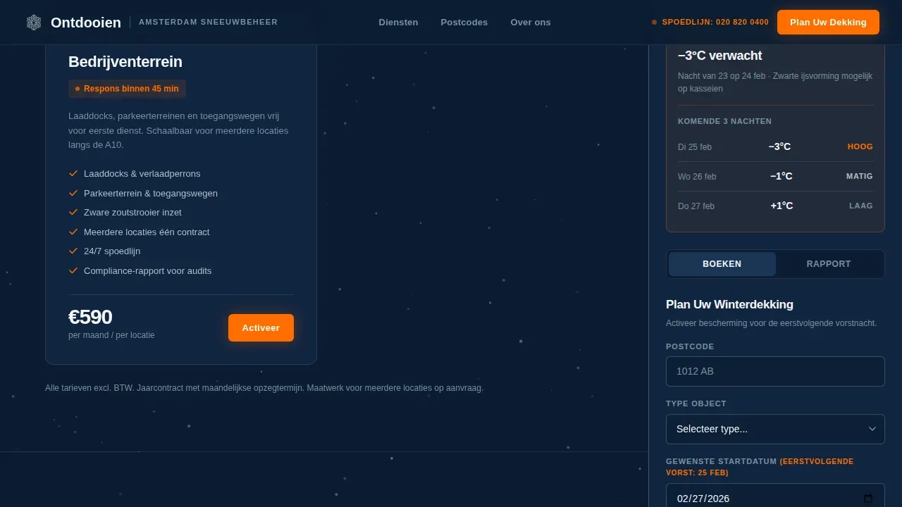 Seasonal Ice Management | Free Website Template | Rocket