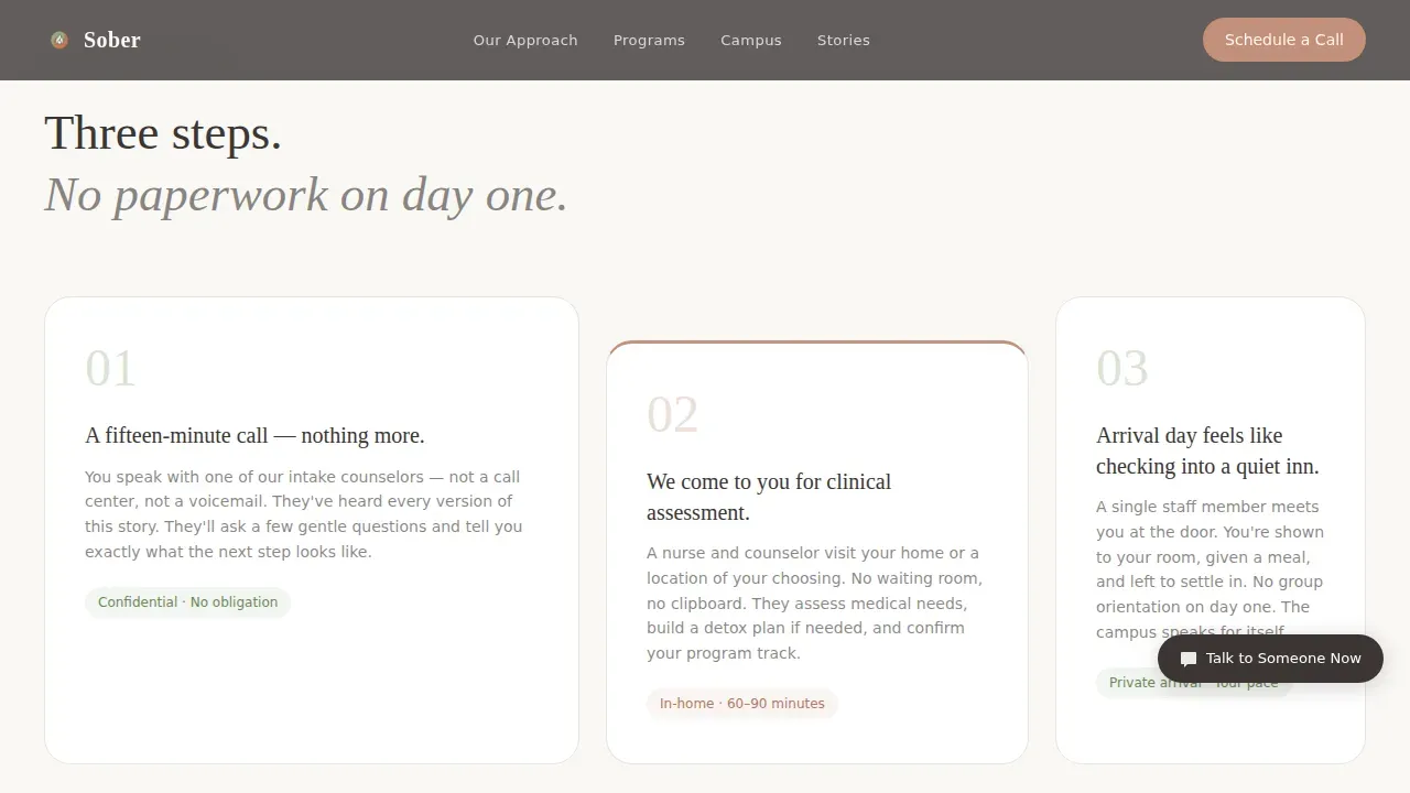 Compassionate Recovery Facility Landing Page Template