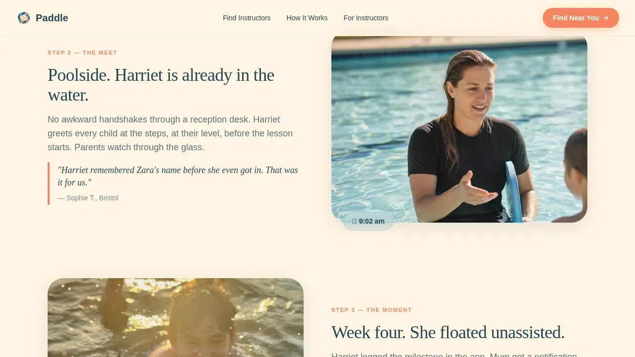Vetted Swim Lessons Landing Page Template