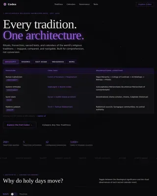 Searchable Faith Traditions Landing Page Template
