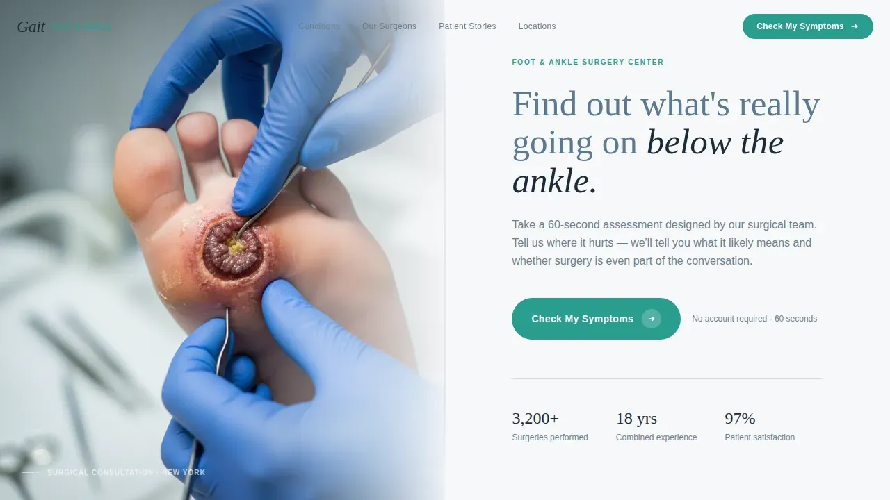 Precision Podiatric Surgery Landing Page Template