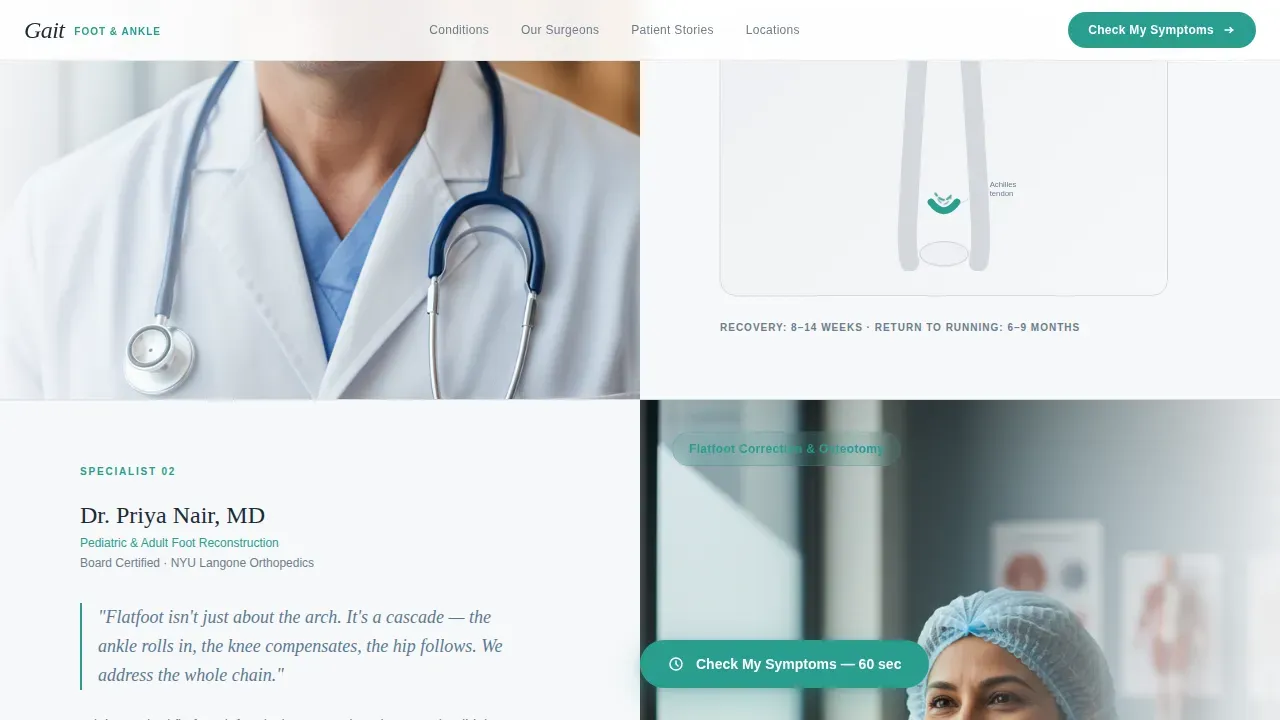 Precision Podiatric Surgery Landing Page Template