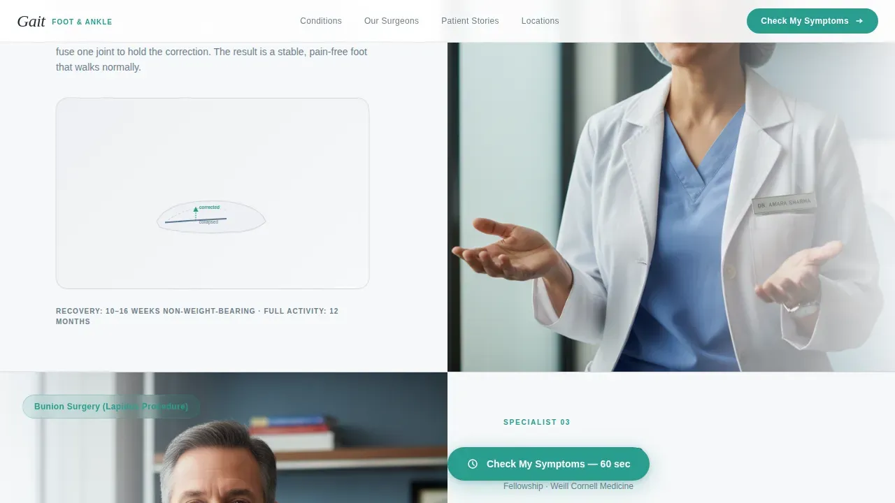 Precision Podiatric Surgery Landing Page Template