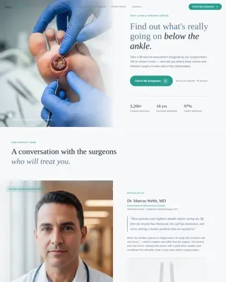 Precision Podiatric Surgery Landing Page Template
