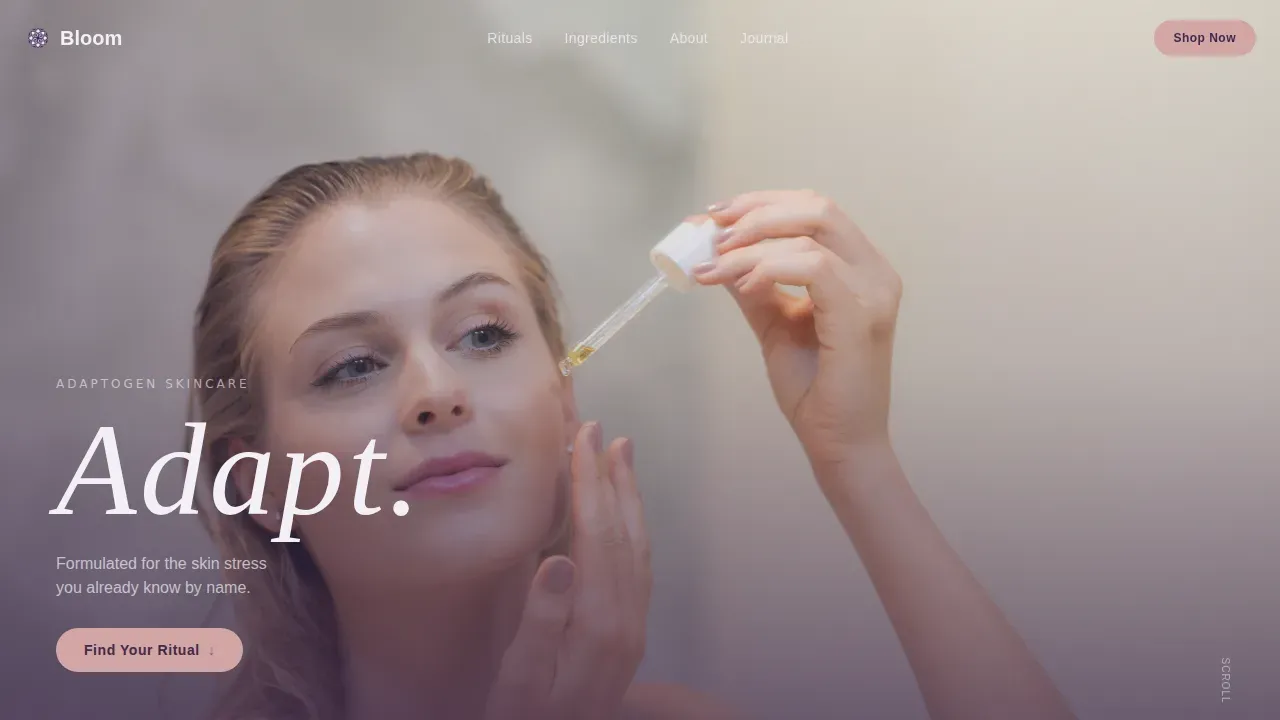 Adaptogenic Skincare Gallery Landing Page Template