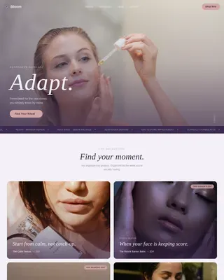 Adaptogenic Skincare Gallery Landing Page Template