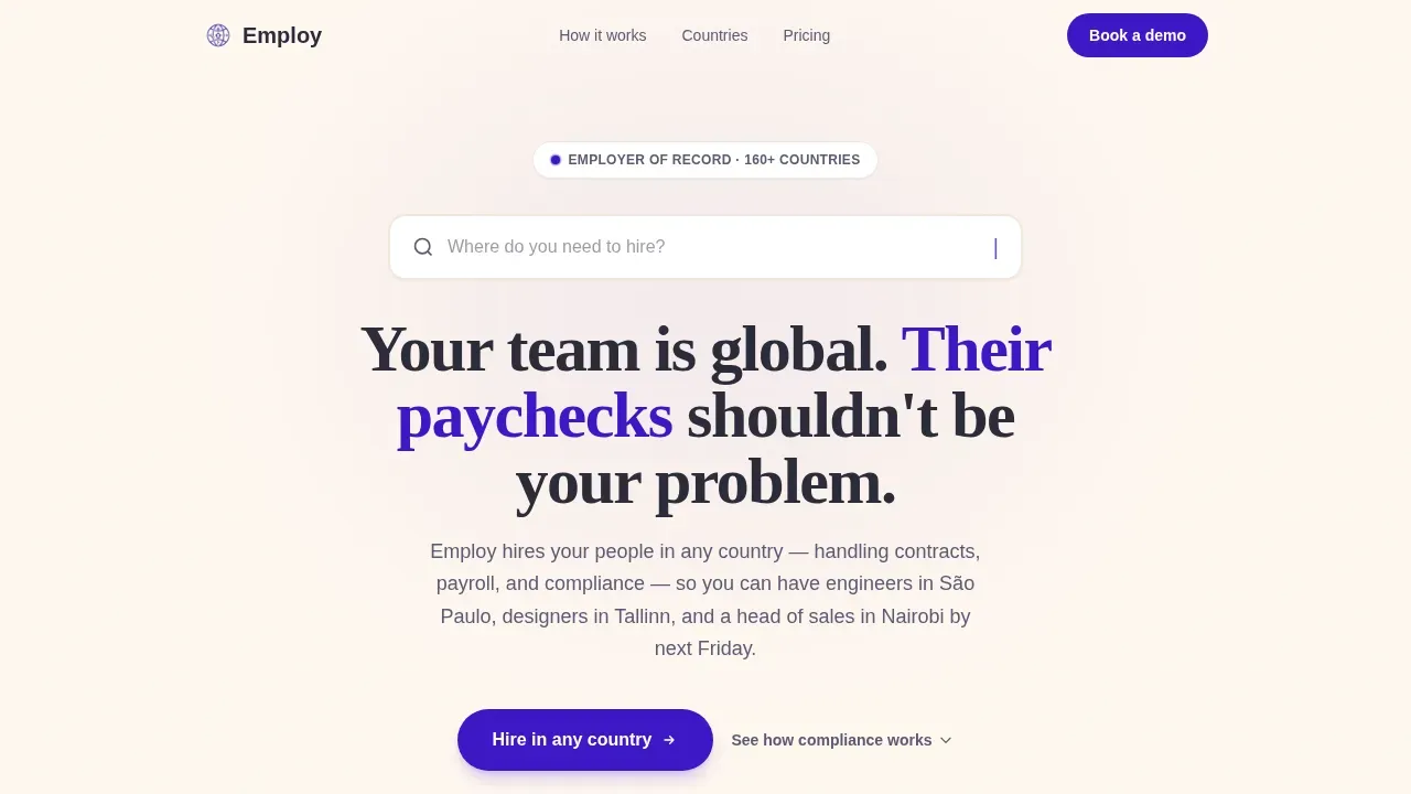 Global Hiring Compliance | Free Website Template | Rocket