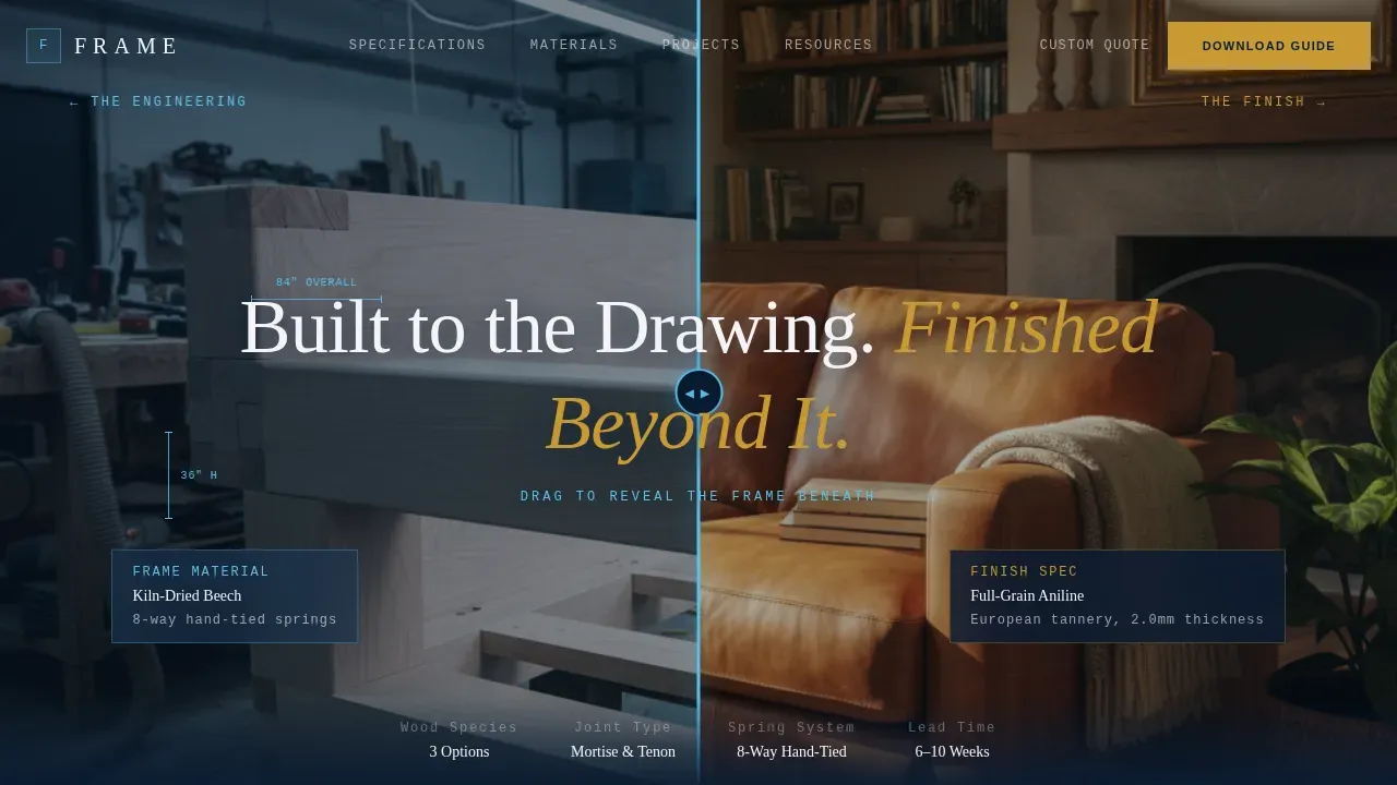 Custom Upholstery Manufacturing Landing Page Template
