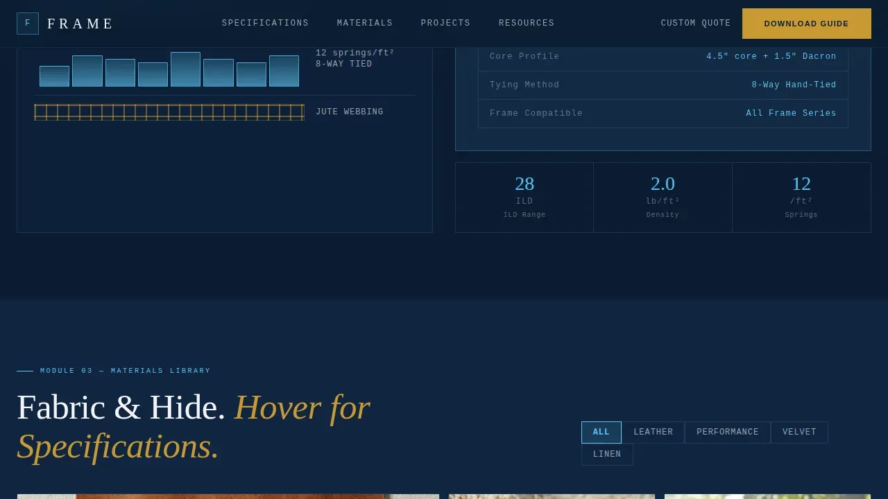 Custom Upholstery Manufacturing Landing Page Template