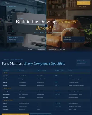 Custom Upholstery Manufacturing Landing Page Template