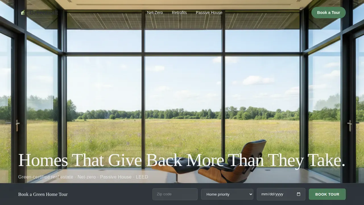 Expert Sustainable Home Landing Page Template
