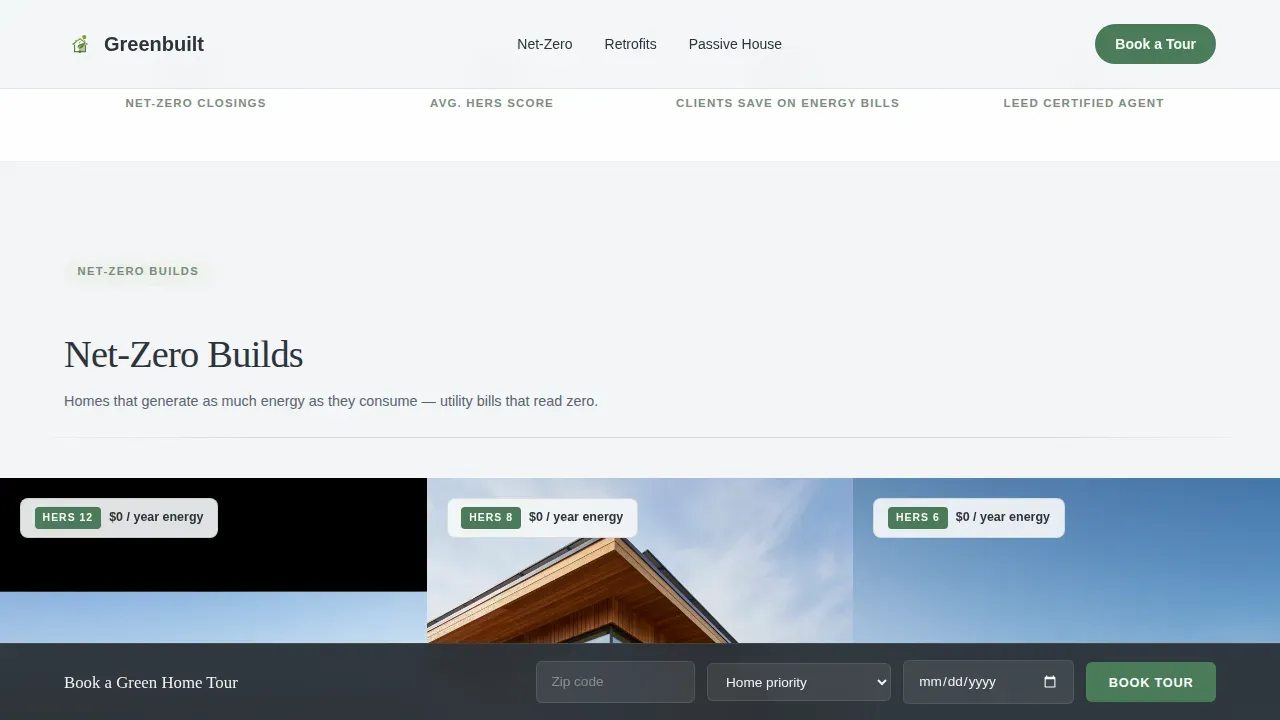 Expert Sustainable Home Landing Page Template