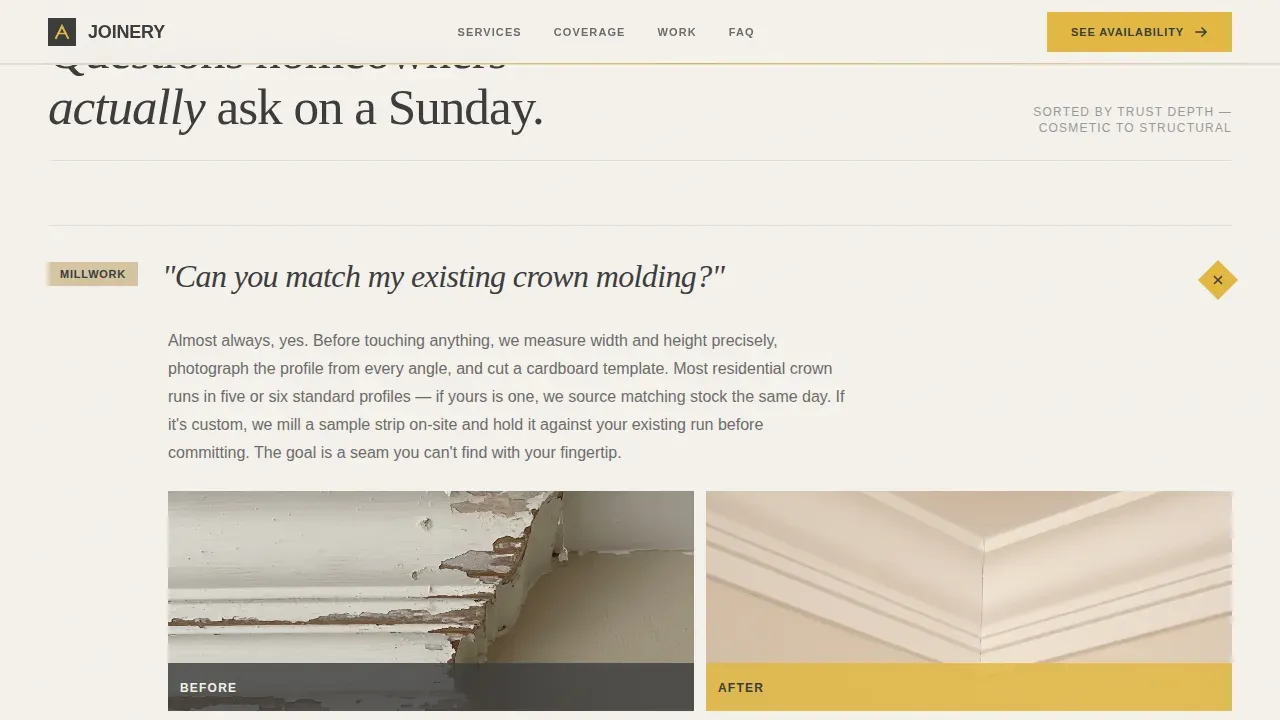 Carpenter Booking Website Template