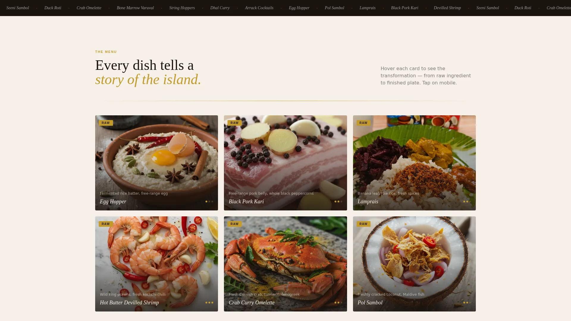 Modern Sri Lankan Restaurant Landing Page Template