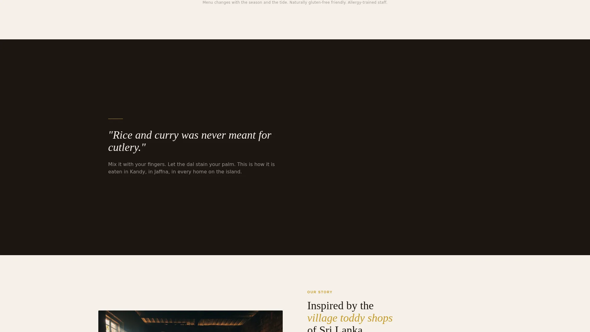 Modern Sri Lankan Restaurant Landing Page Template