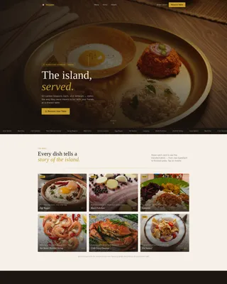 Modern Sri Lankan Restaurant Landing Page Template