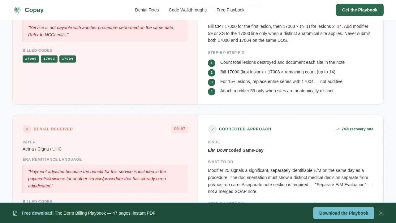 Maximize Dermatology Claims Landing Page Template