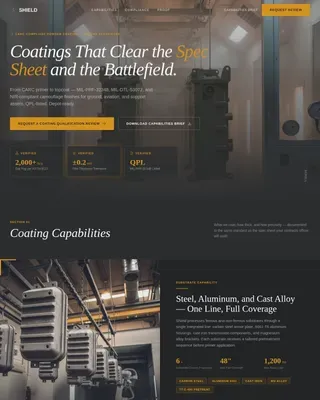 Mil-Spec Defense Powder Coating Landing Page Template