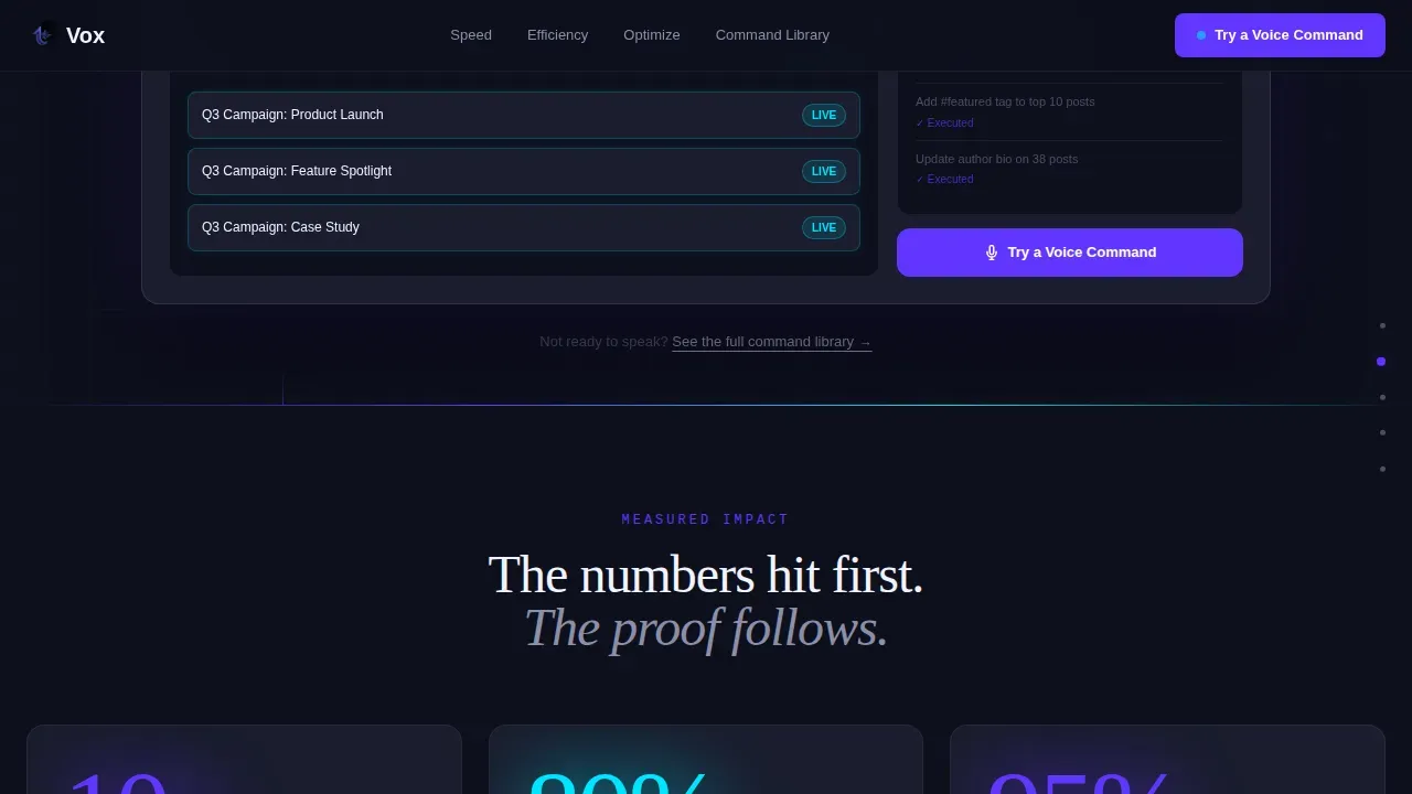 Voice-First Content Management Landing Page Template