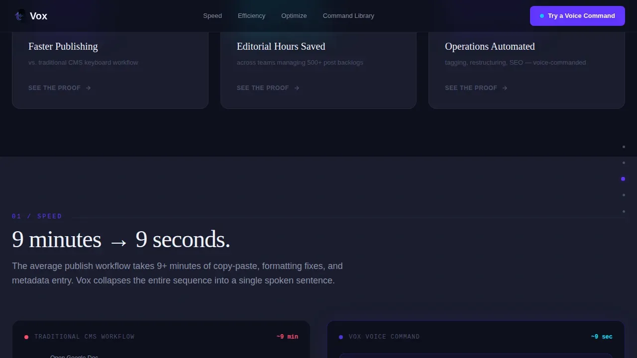 Voice-First Content Management Landing Page Template