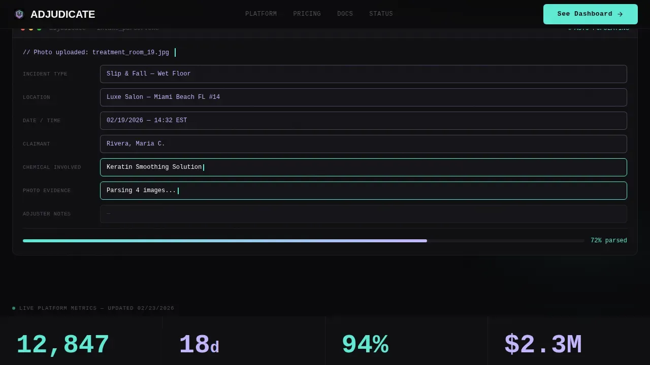 AI-Powered Salon Claims Landing Page Template