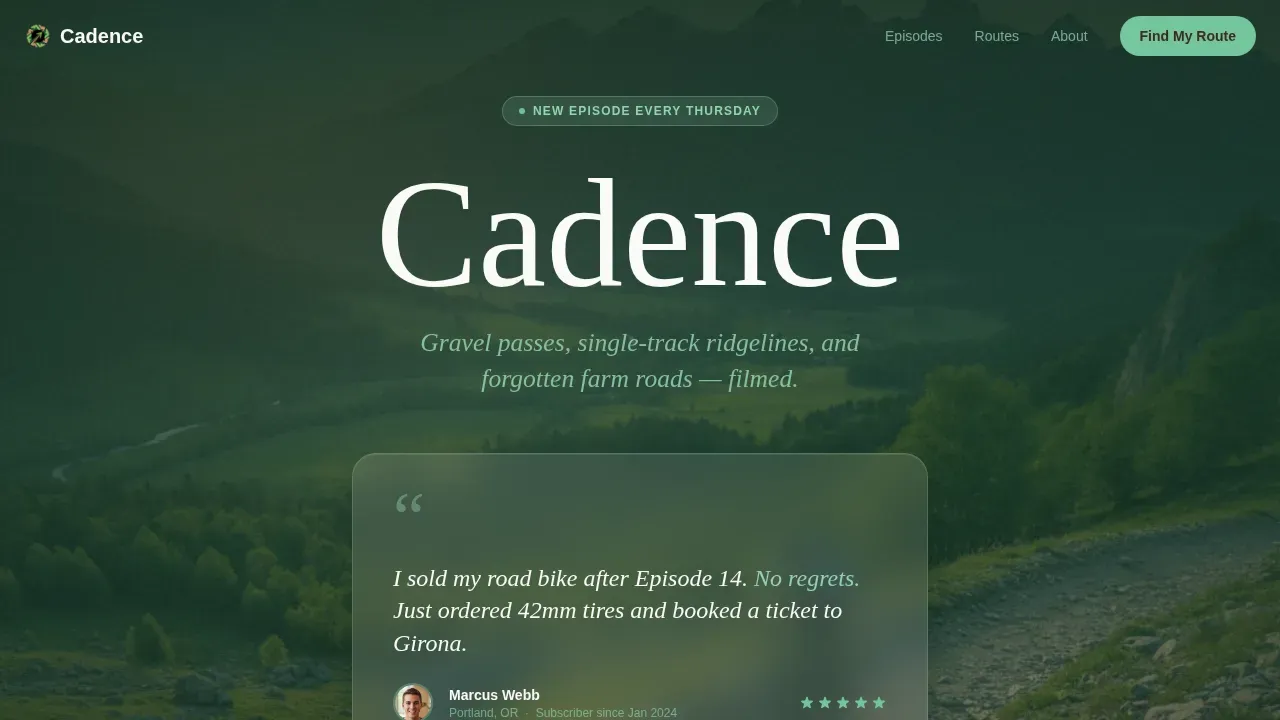 Expert Mountain Biking Landing Page Template