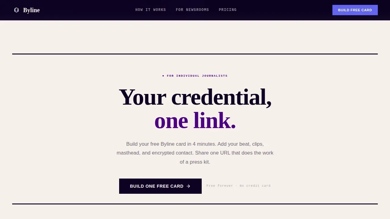 Credible Journalist Portfolio Landing Page Template