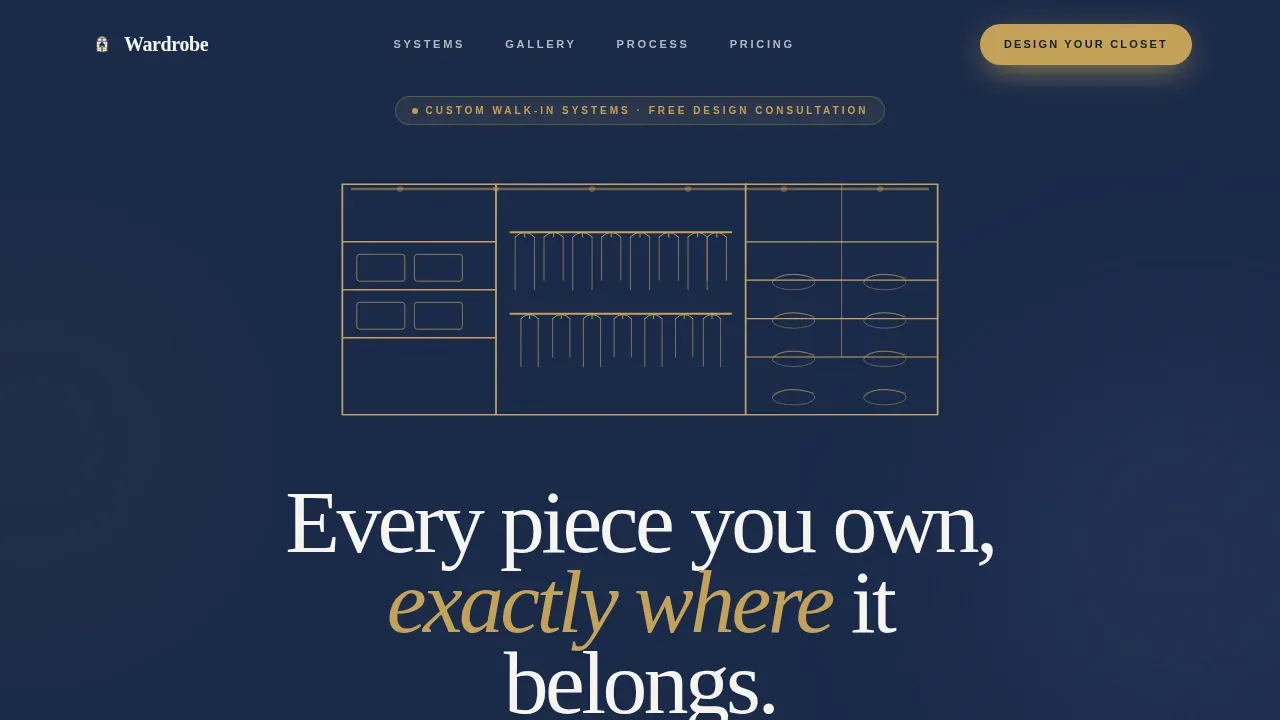 Walk-In Closet Renovation Pricing Website Template