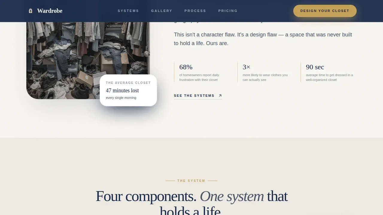 Walk-In Closet Renovation Pricing Website Template