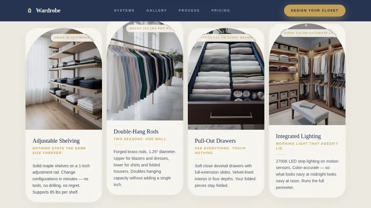 Walk-In Closet Renovation Pricing Website Template