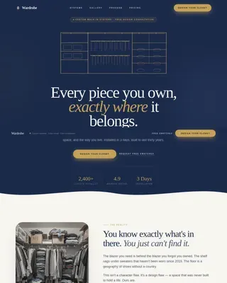 Walk-In Closet Renovation Pricing Website Template