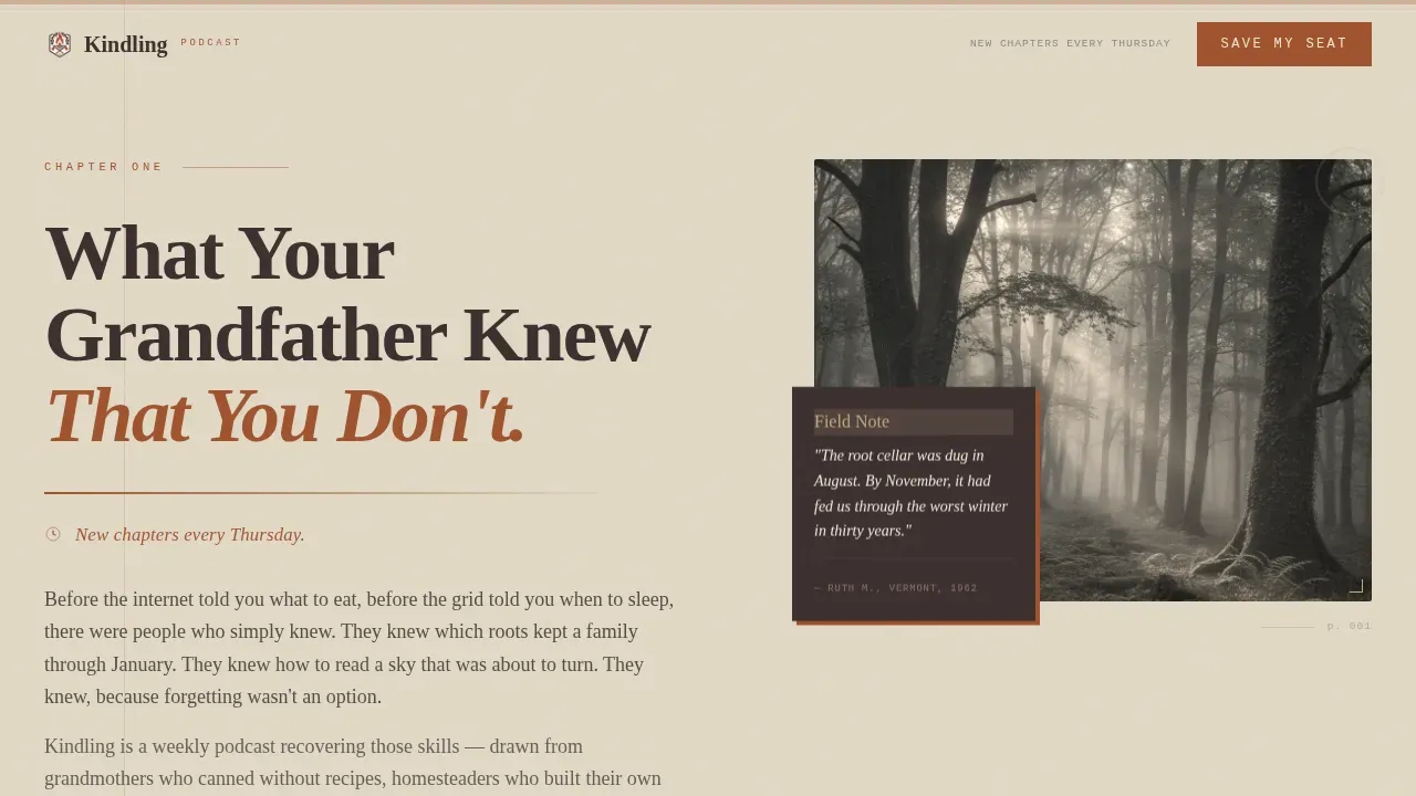 Authentic Wilderness Survival Landing Page Template