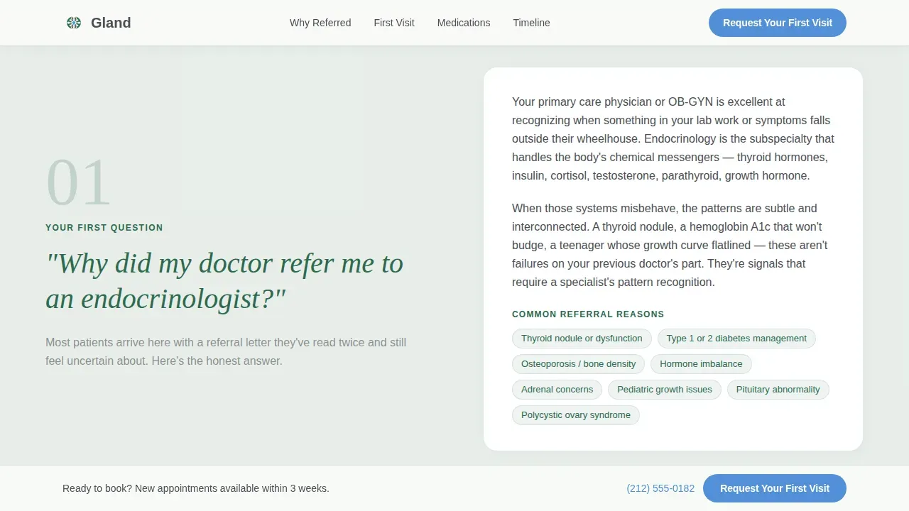 Expert Endocrinologist Appointment Booking Website Template